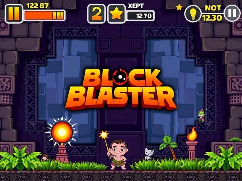 Onki Block Blaster गेम इंटरफेस