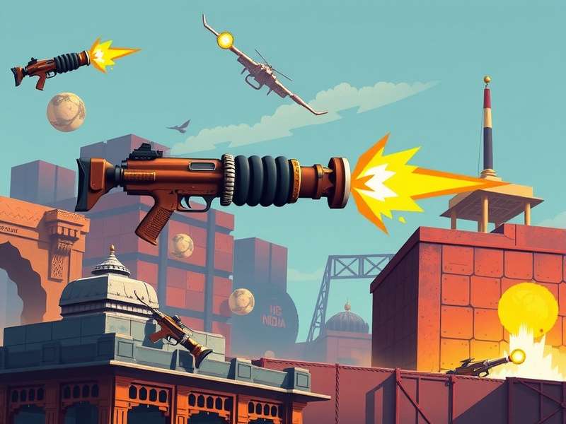 Block Blaster Gun in action