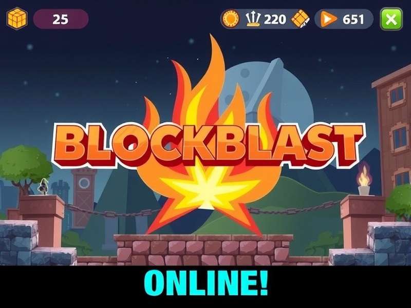 Block Blast Gameplay on a mobile screen showing colorful blocks