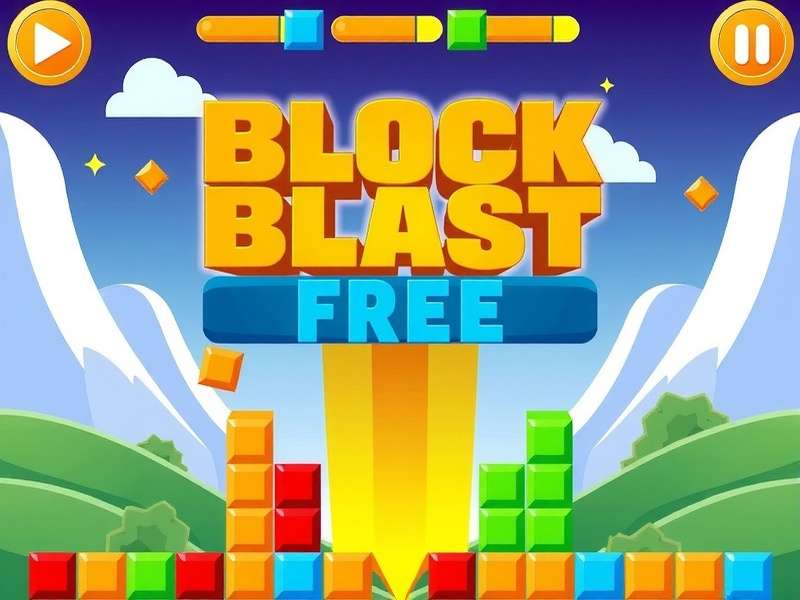Block Blast gameplay screenshot showing colorful blocks