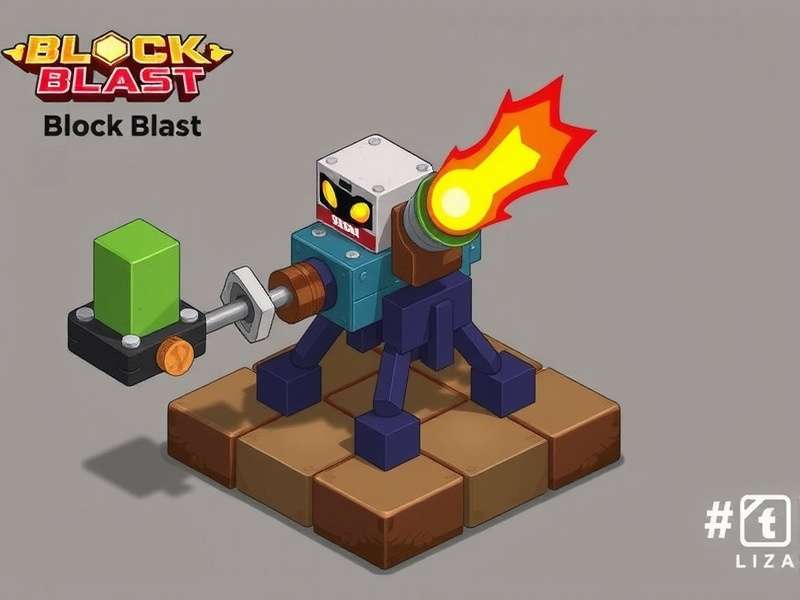 Block Blast gameplay screenshot showing colorful blocks