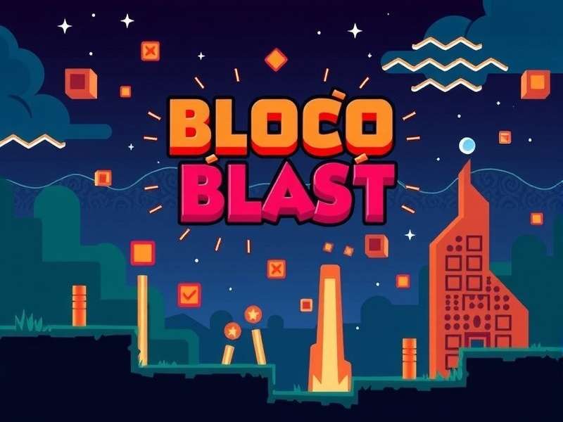 Competitive Bloco Blast gameplay on a mobile phone showing high score