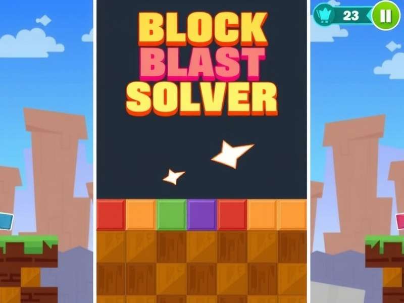 Block Blast game solver interface showing puzzle solution