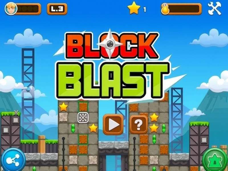 Block Blast gameplay screenshot showing colorful blocks