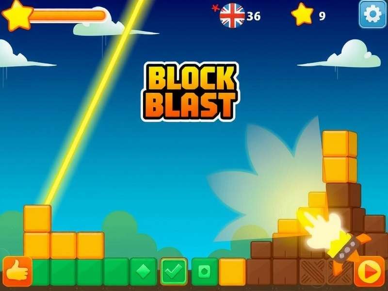 Block Blast Gameplay Screenshot showing colorful blocks on a grid