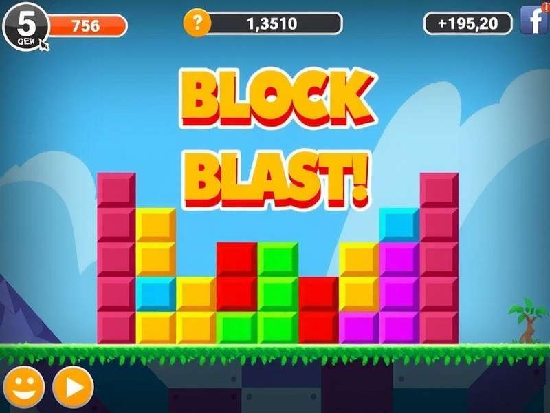 Block Blast Game Screenshot showing colorful blocks