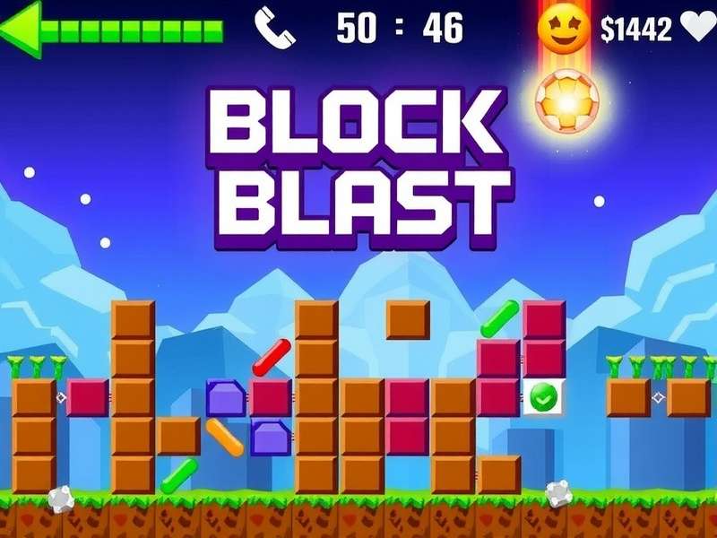 Block Blast gameplay screenshot showing colorful blocks on a grid