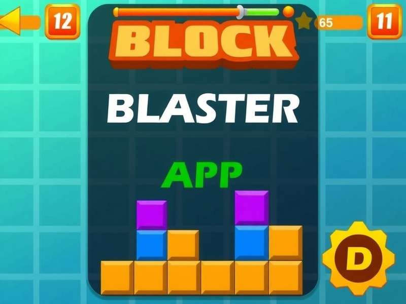 Block Blaster App gameplay screenshot showing colorful blocks