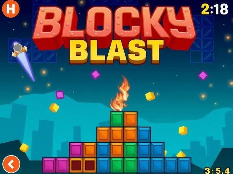 Vibrant close-up of colorful puzzle blocks on a digital game board