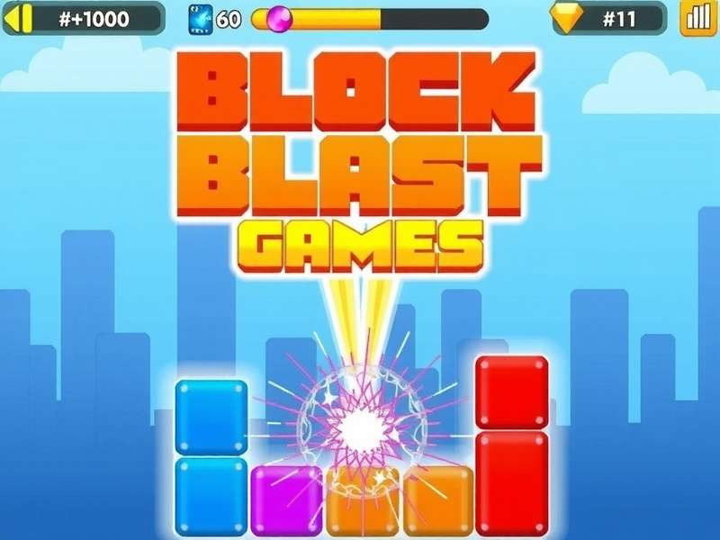 Screenshot of Block Blast game interface showing colorful blocks on a grid