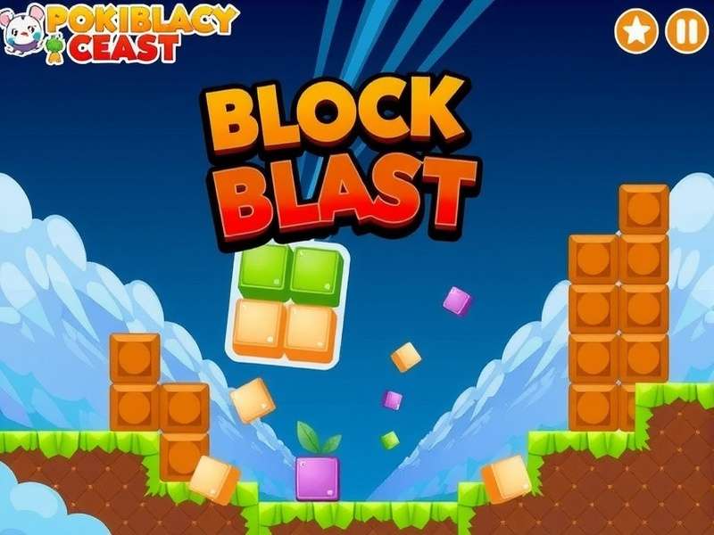 Poki Block Blast gameplay screenshot showing colorful blocks and high score