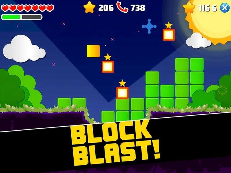 Block Blast gameplay screenshot showing colorful blocks on a grid
