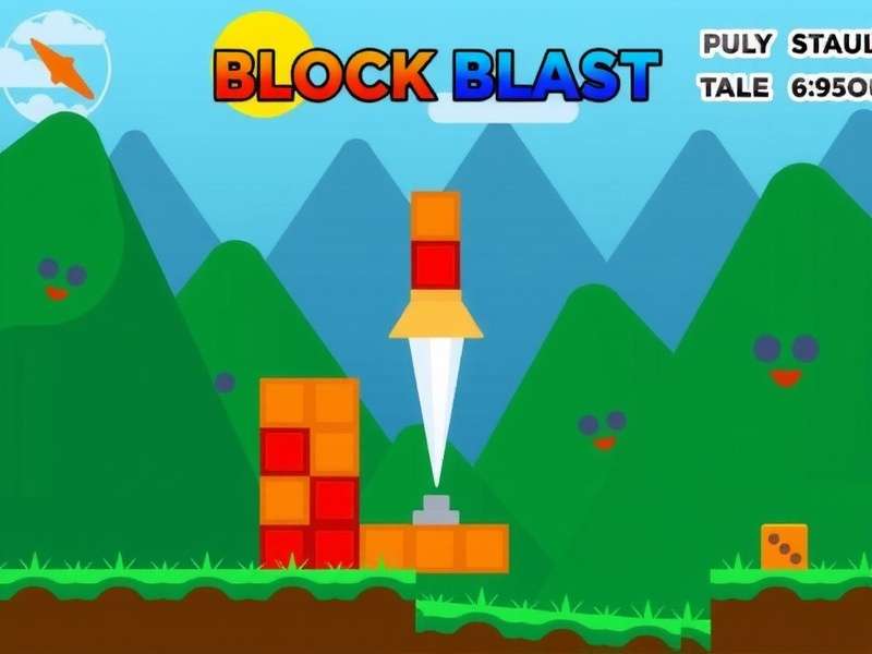 Strategic gameplay screenshot of Block Blast showing block placement