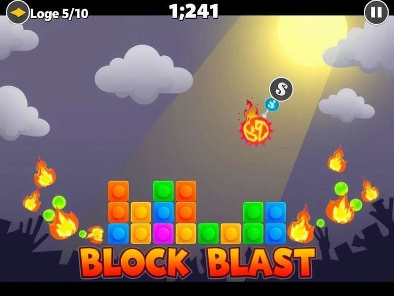 Block Blast Gameplay – strategic puzzle block placement on a grid board with vibrant blocks