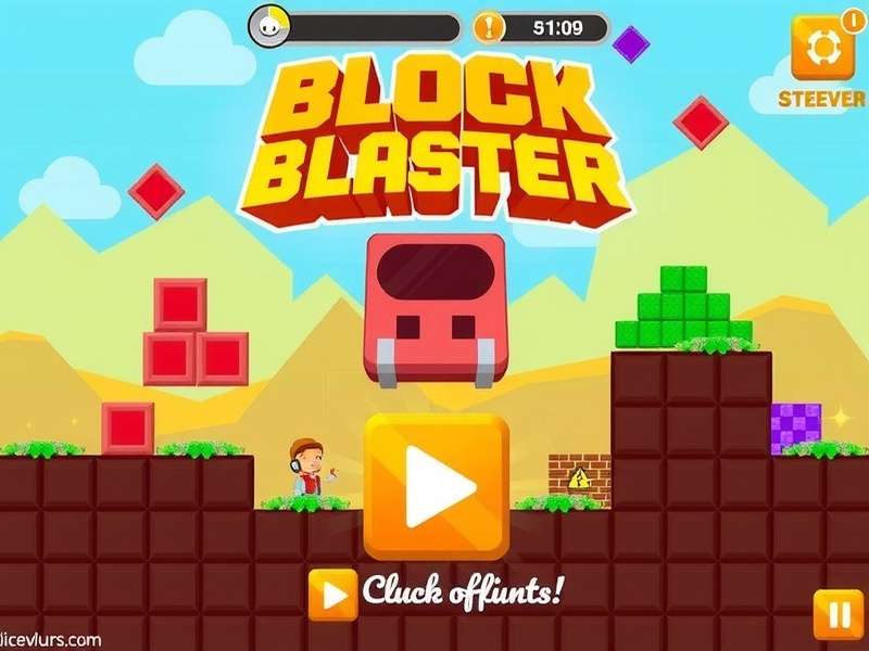 Block Blaster gameplay screenshot showing colorful blocks and puzzle grid
