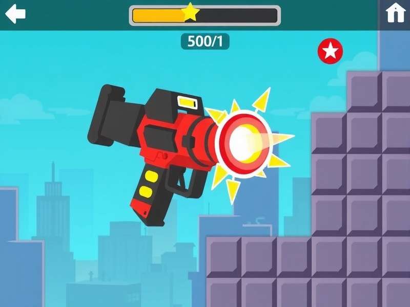 Block Blaster Gun game interface showing colorful blocks and blast effects with Indian theme