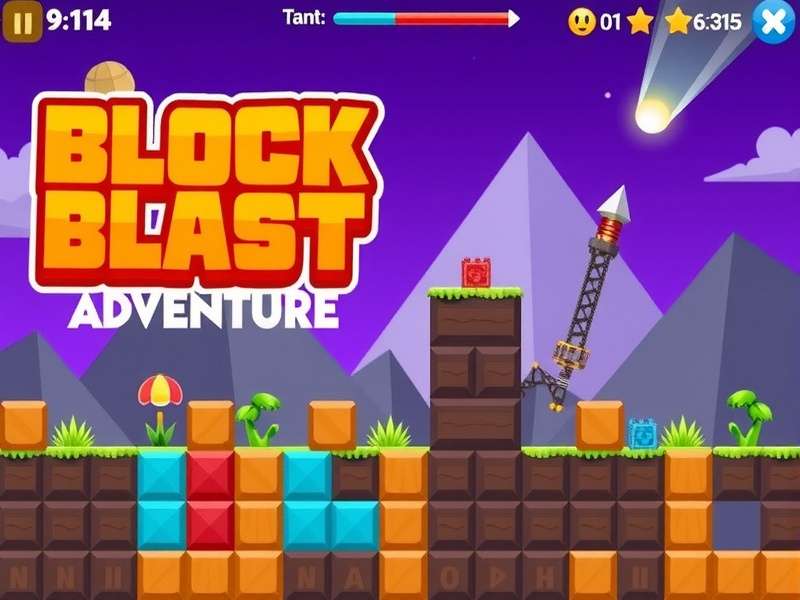 Block Blast Adventure gameplay showing colorful blocks and power-ups in action