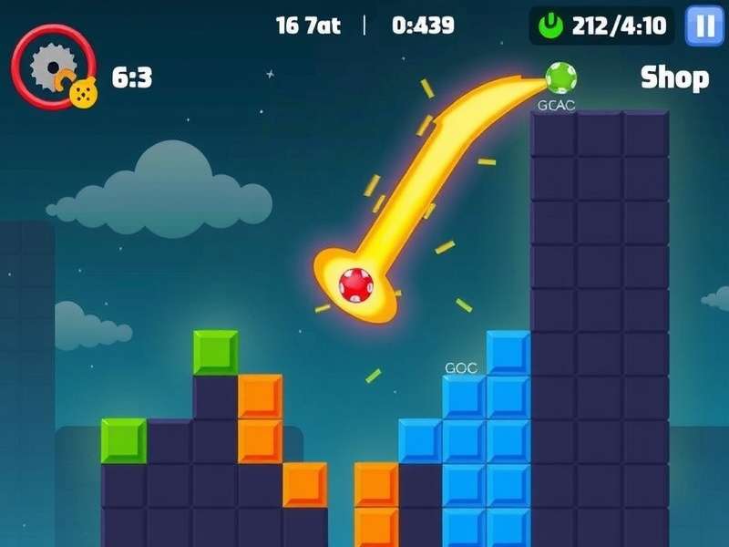Block Blast gameplay scene showing colourful puzzle blocks on a grid