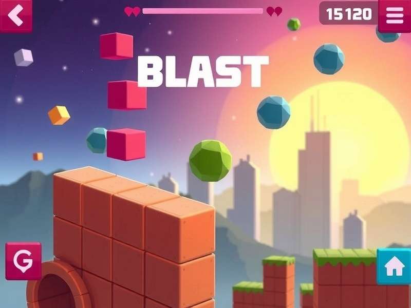 Block Blast Online game interface with colorful blocks and score display