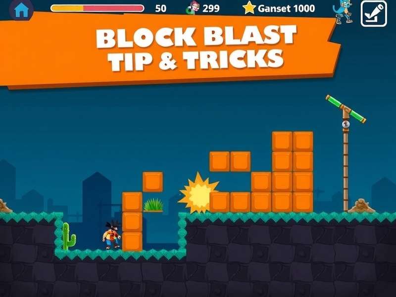 Block Blast game tips and tricks collage showing blocks, high scores, and strategies