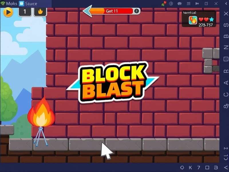 Block Blast game grid with colorful blocks arranged for beginners