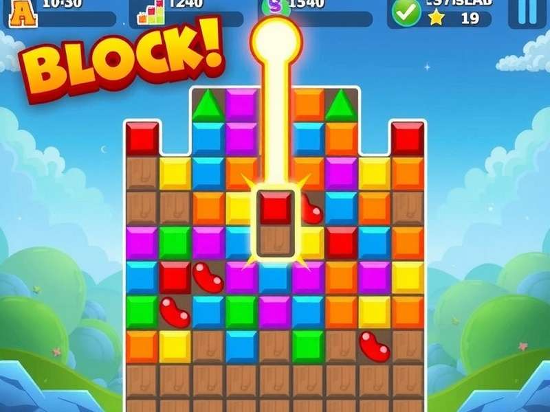 Block Blast game board with high score strategies illustrated